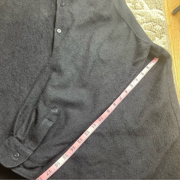 Baby Alpaca / Wool Button Down Long Sleeve Shacket - Picture 4 of 7